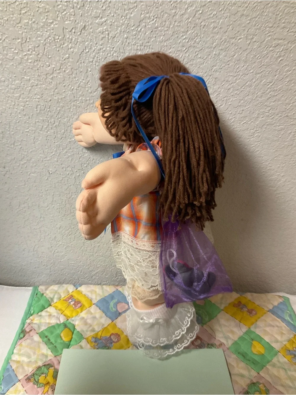 VTG Cabbage Patch Kid Girl Brown Hair Brown Eyes KT Factory Head Mold #5 1988